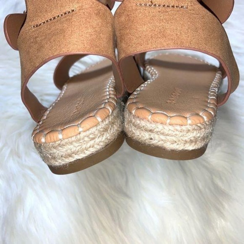 Tan Platform Espadrille Open Toe Sandals Size 8 - Picture 5 of 5
